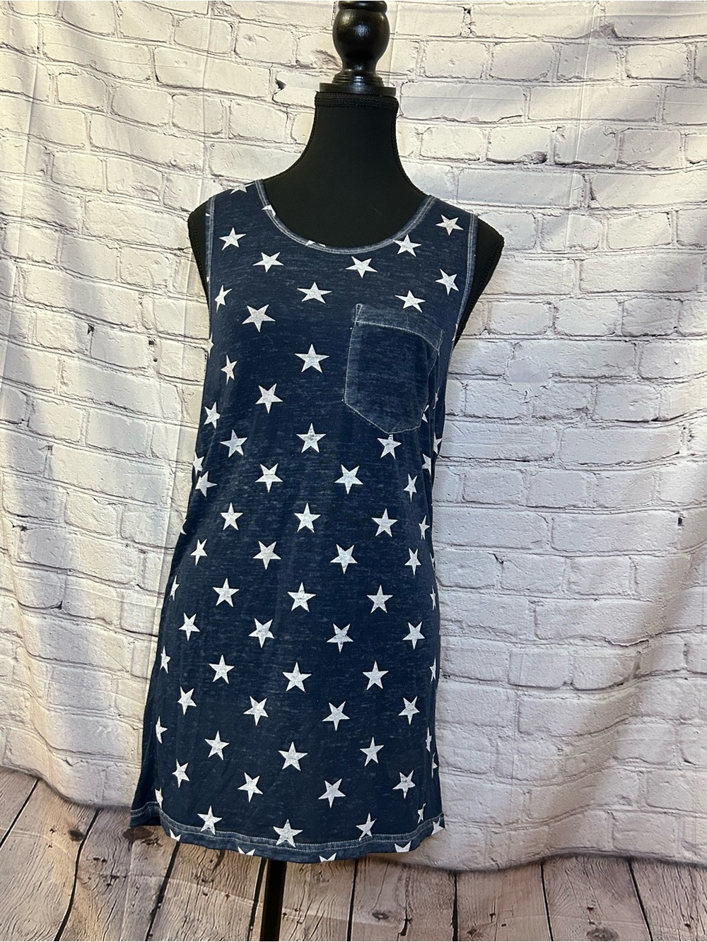 Mossimo Supply Co. Navy Blue Star Pocket Tank